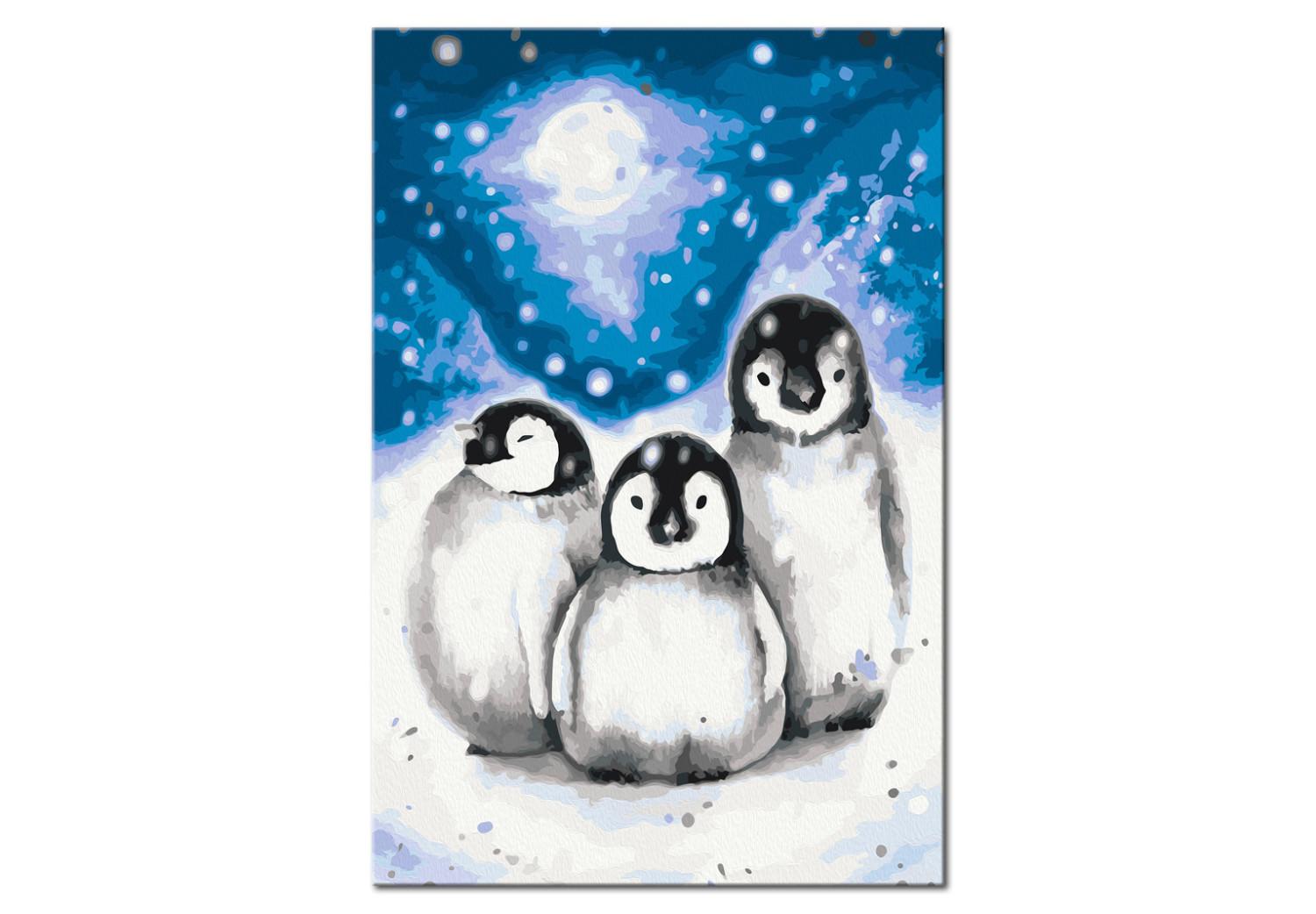 Cuadro para pintar con números Three Penguins