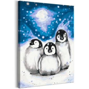 Cuadro para pintar con números Three Penguins