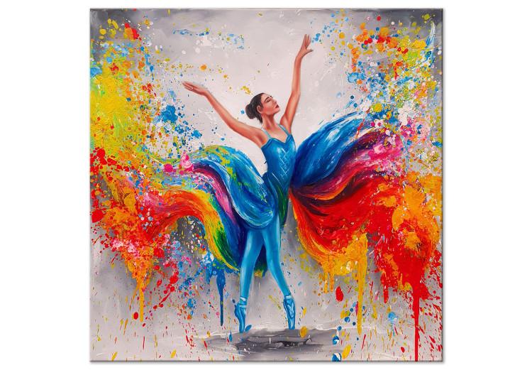 Cuadro en lienzo Colorful ballerina (1 Part) Square  