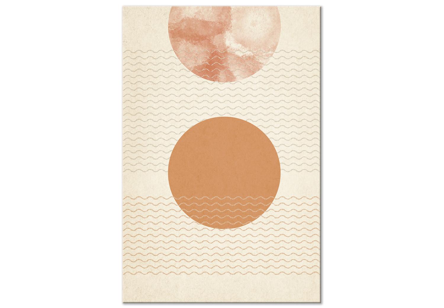 Cuadro Sol naranja - abstracto en patrones geométricos, estilo japonés