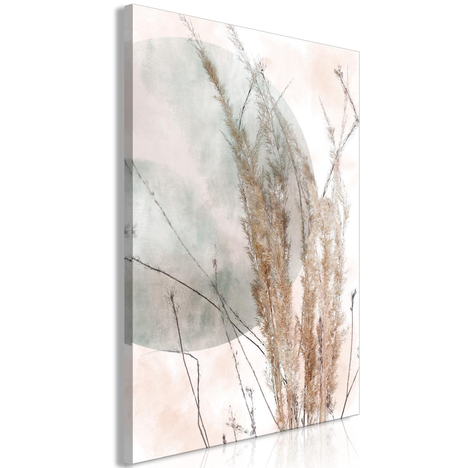 Cuadro Hierba en el viento (1 pieza) vertical - paisaje de hierba estilo boho