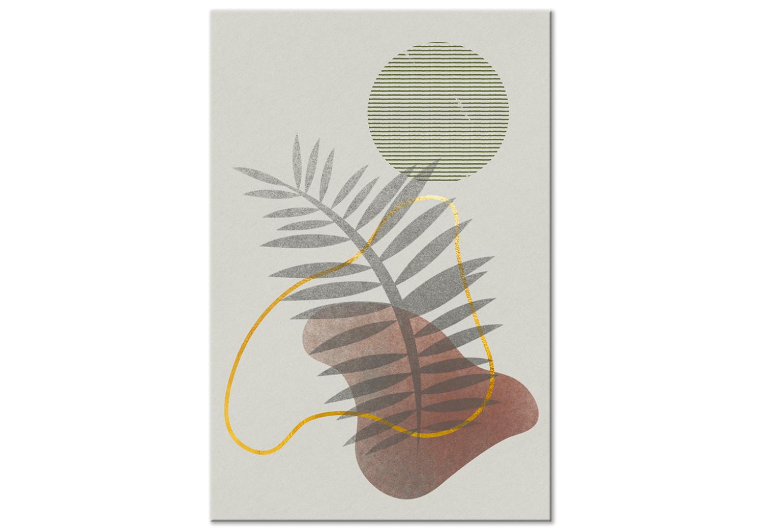 Cuadro decorativo Sombra de palmera - abstracción con formas vegetales y geométricas