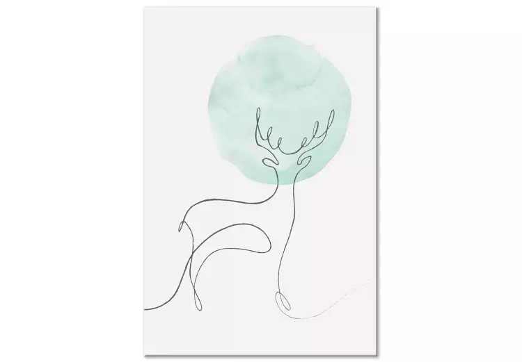 Línea de luna (1 pieza) vertical - abstracción lineal de un ciervo