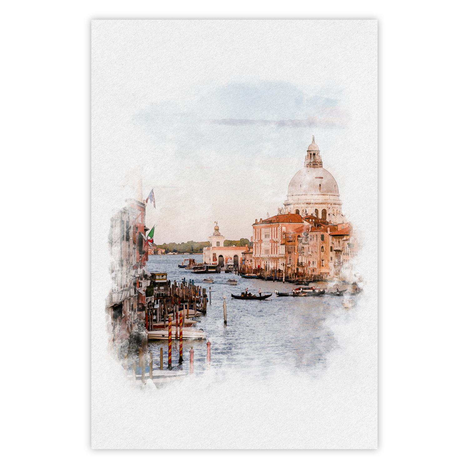 Poster Venecia en acuarela - arquitectura de la ciudad en el agua