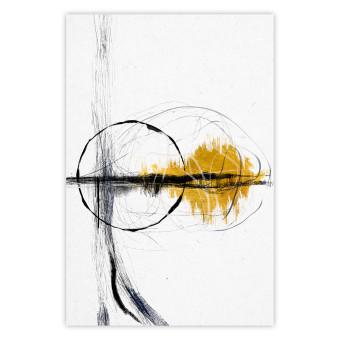 Cartel Amanecer dorado - líneas artísticas negras y dibujos