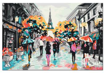 Cuadro numerado para pintar Rain in Paris