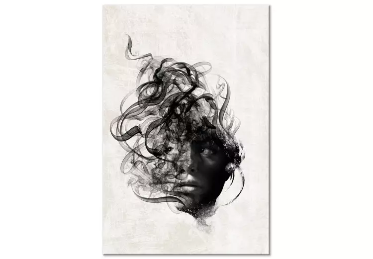 Pensamientos dispersos (1-pieza) vertical - rostro negro abstracto