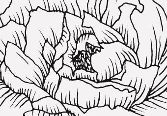 Póster Toque delicado - dibujo negro de manos y flores