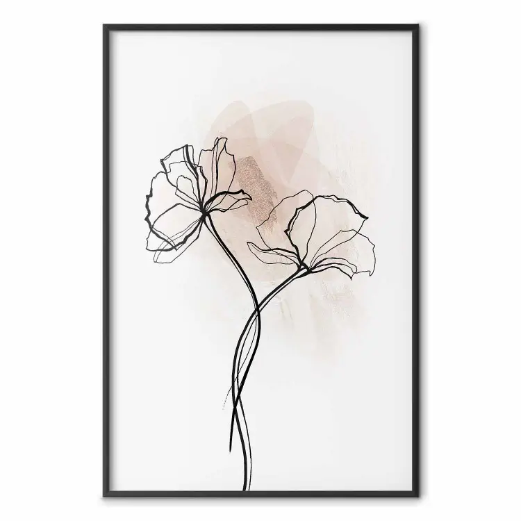 Camino al sol - planta con flor sobre fondo lineal claro