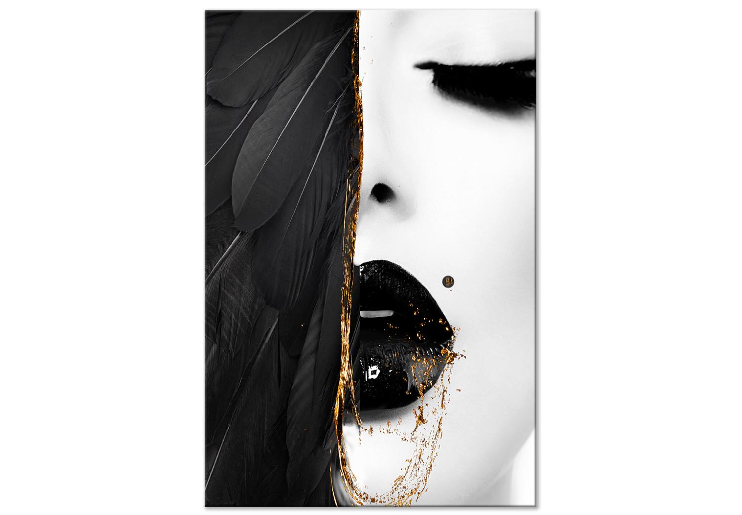 Cuadro Angel's gaze (1 pieza) vertical - rostro femenino con plumas