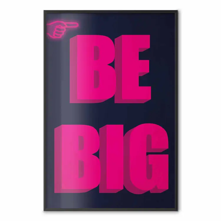 Be great - letras rosa intenso sobre fondo azul marino