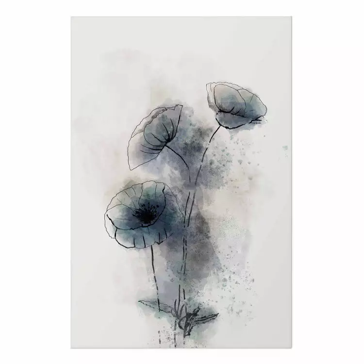 Poster Amapolas azules - arte de plantas con flores azules