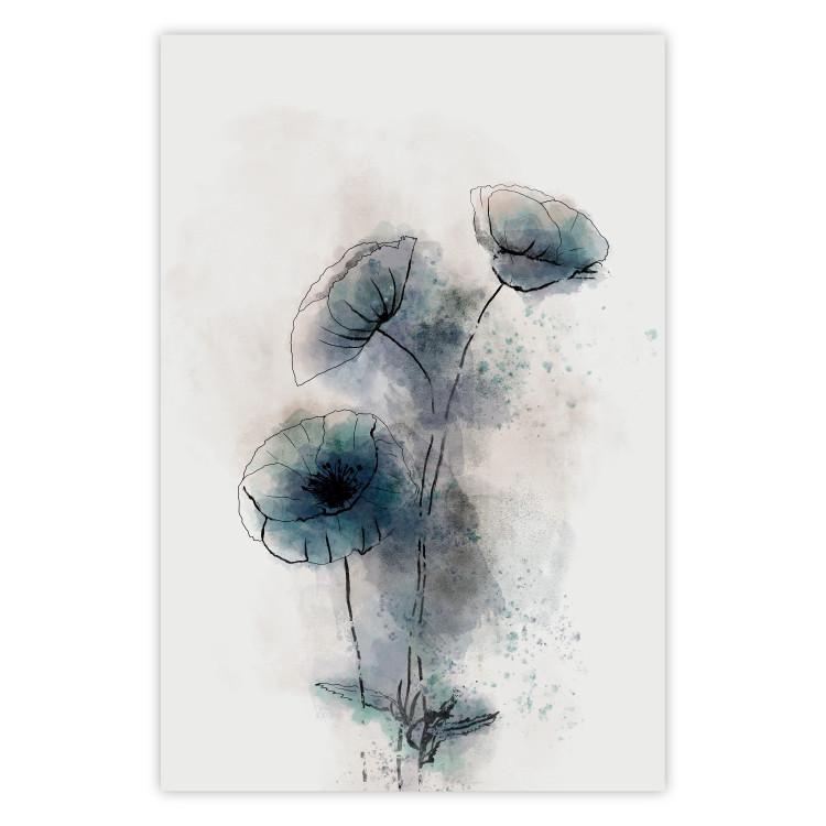 Amapolas azules - arte de plantas con flores azules
