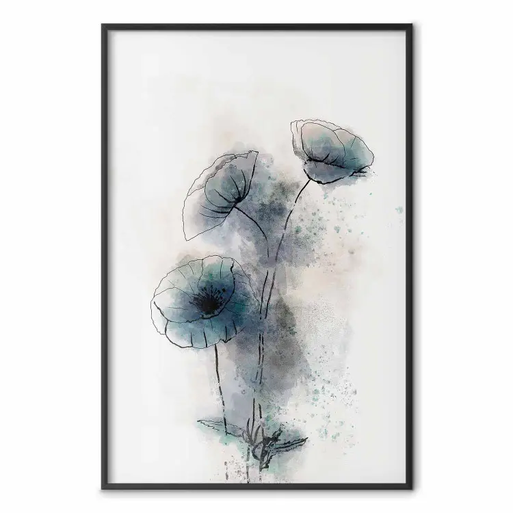 Amapolas azules - arte de plantas con flores azules