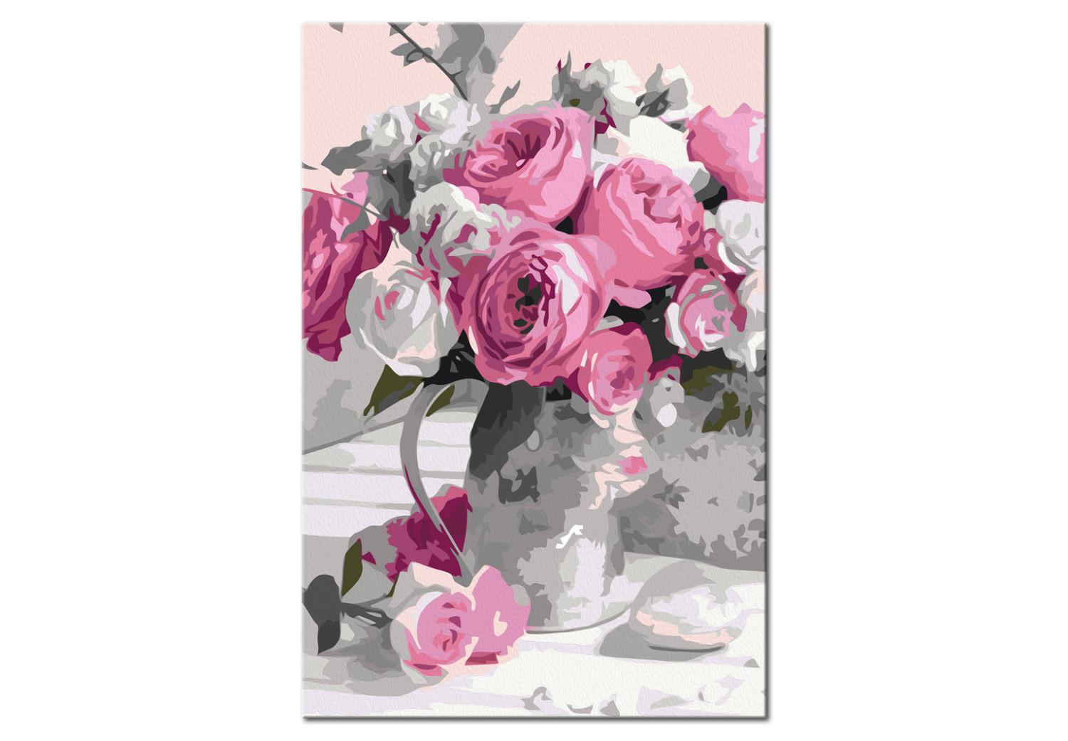 Cuadro numerado para pintar Pink Bouquet