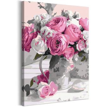 Cuadro numerado para pintar Pink Bouquet