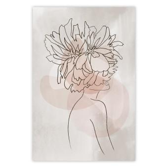 Poster Flores de Sofía - arte abstracto de mujer con flores