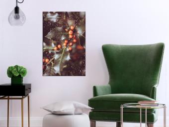 Cuadro decorativo Mágico acebo - foto de invierno con motivo floral