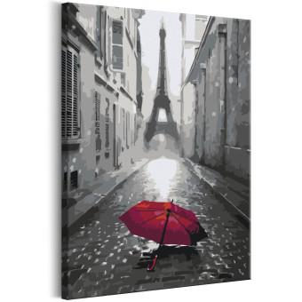 Cuadro para pintar con números Umbrella in Paris