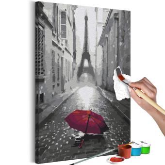 Cuadro para pintar con números Umbrella in Paris