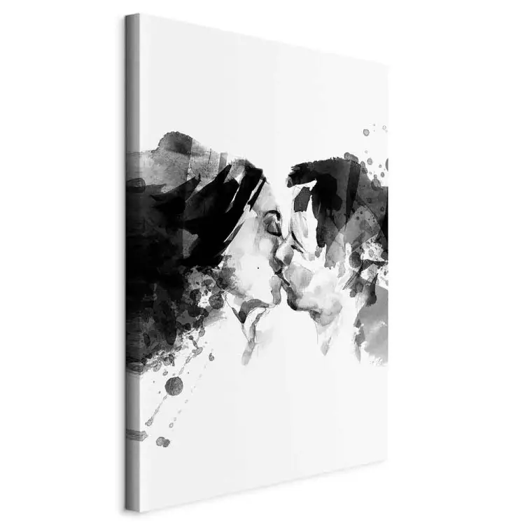 Beso de pareja - gráficos en blanco y negro con dos personas besándose