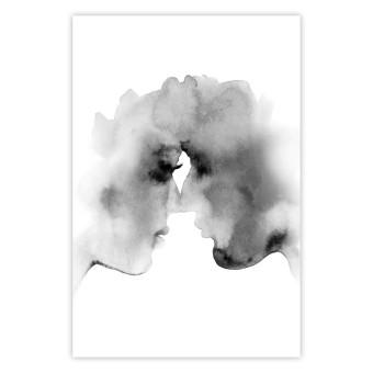 Poster Pensamientos borrosos - pareja romántica en negro