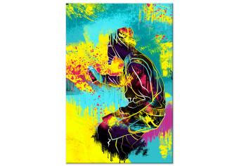Cuadro moderno Arte callejero - gráficos coloridos y juveniles con una figura humana