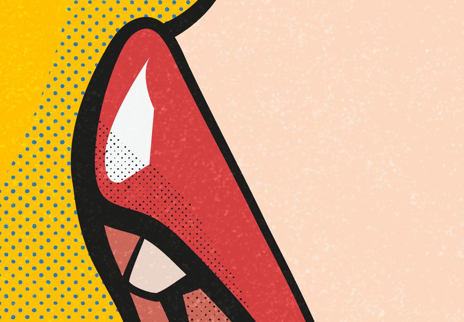 Cuadro decorativo Piruleta y labios coloridos - gráfico juvenil al estilo del arte pop