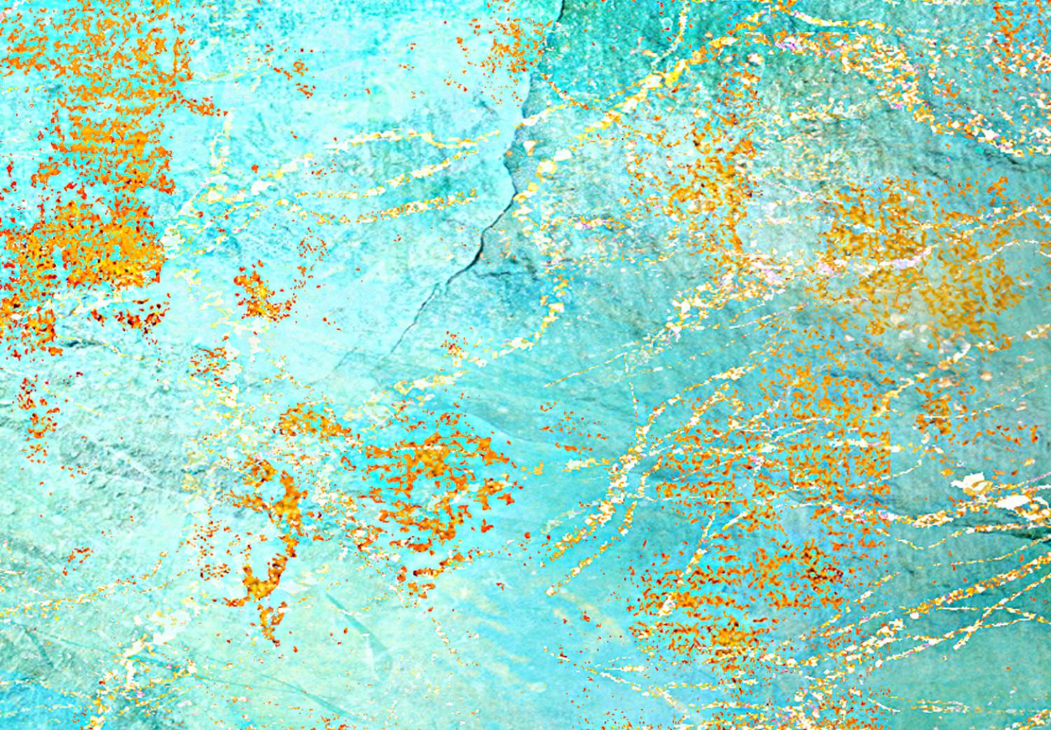 Cuadro decorativo Océano esmeralda (1 unidad) ancho - fondo azul abstracto