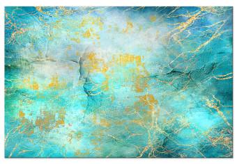 Cuadro decorativo Océano esmeralda (1 unidad) ancho - fondo azul abstracto