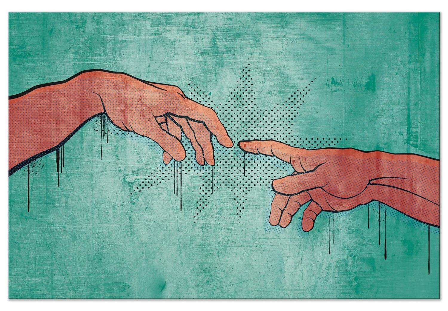 Cuadro Dos manos - gráficos juveniles inspirados en un fresco religioso
