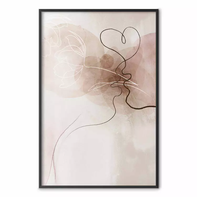 Entrelazados en sueños - pareja besándose en fondo abstracto