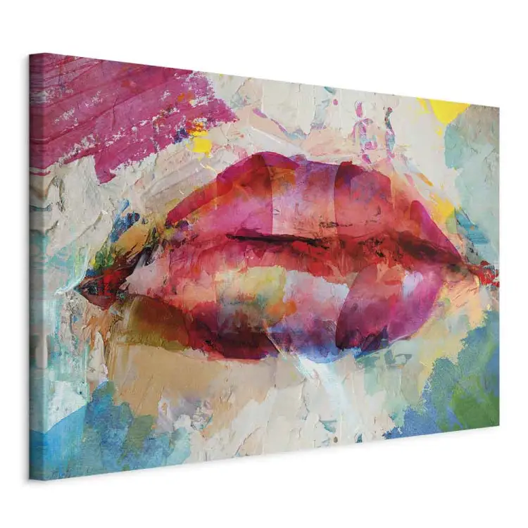 Labios artísticos ancho - abstracción de labios de colores