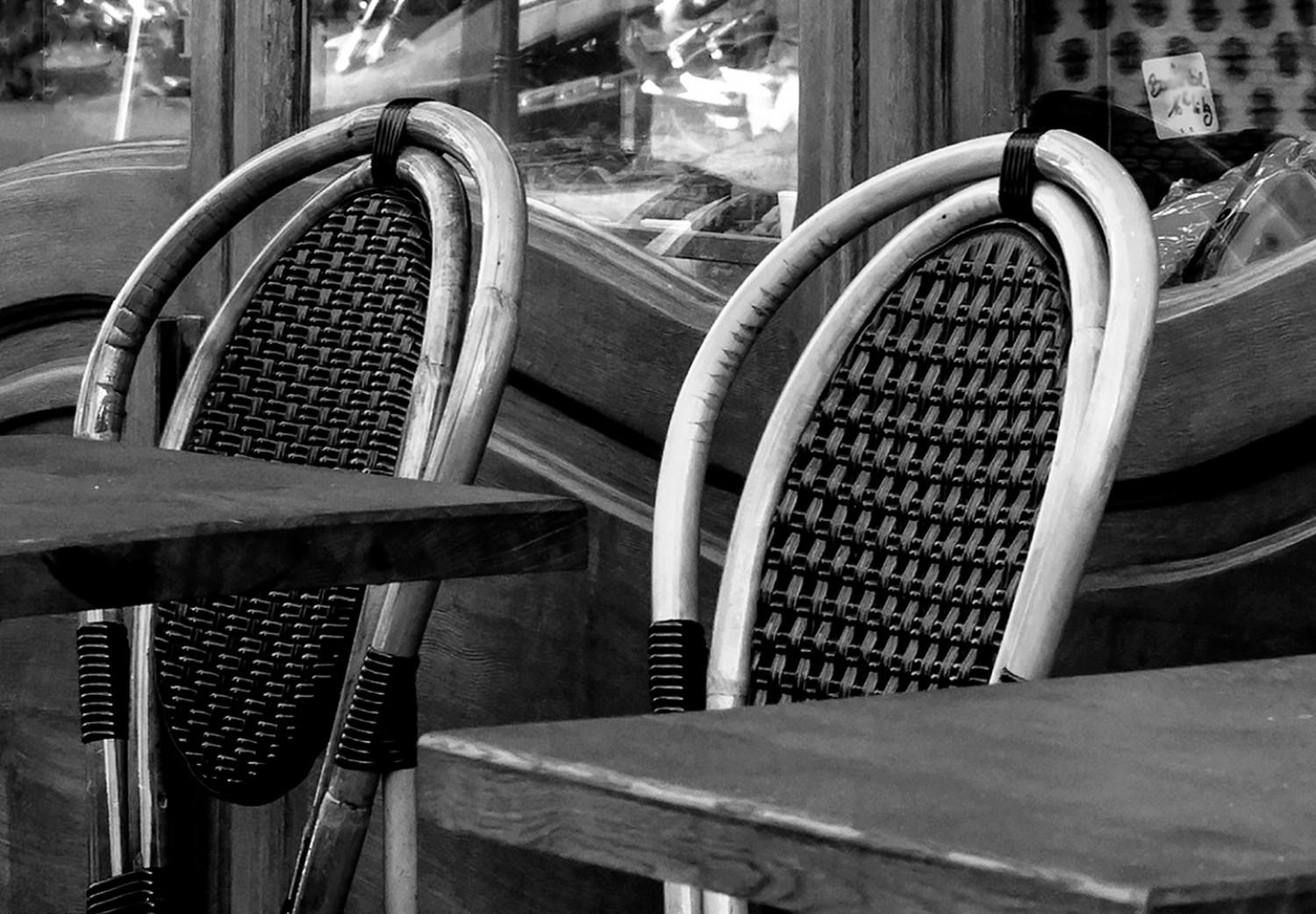 Cuadro Café en París - fotografía en blanco y negro de la capital francesa