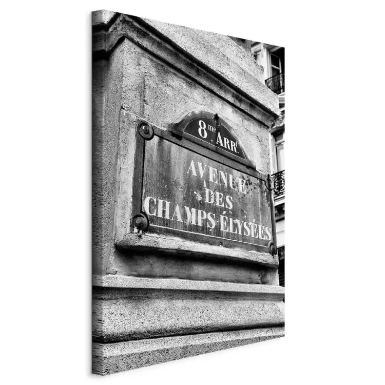 Avenida de Campos Elíseos - la famosa calle de París en blanco y negro