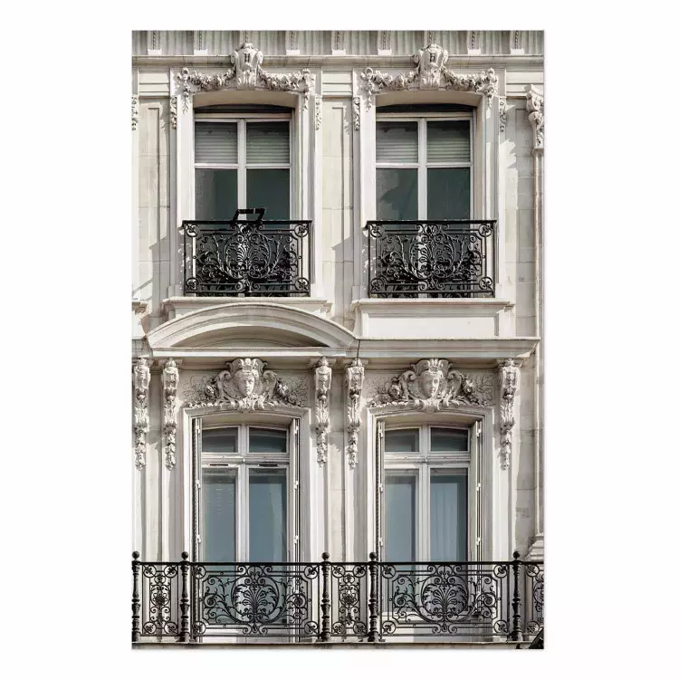 Cartel Ojos de París - arquitectura con decoraciones en balcones