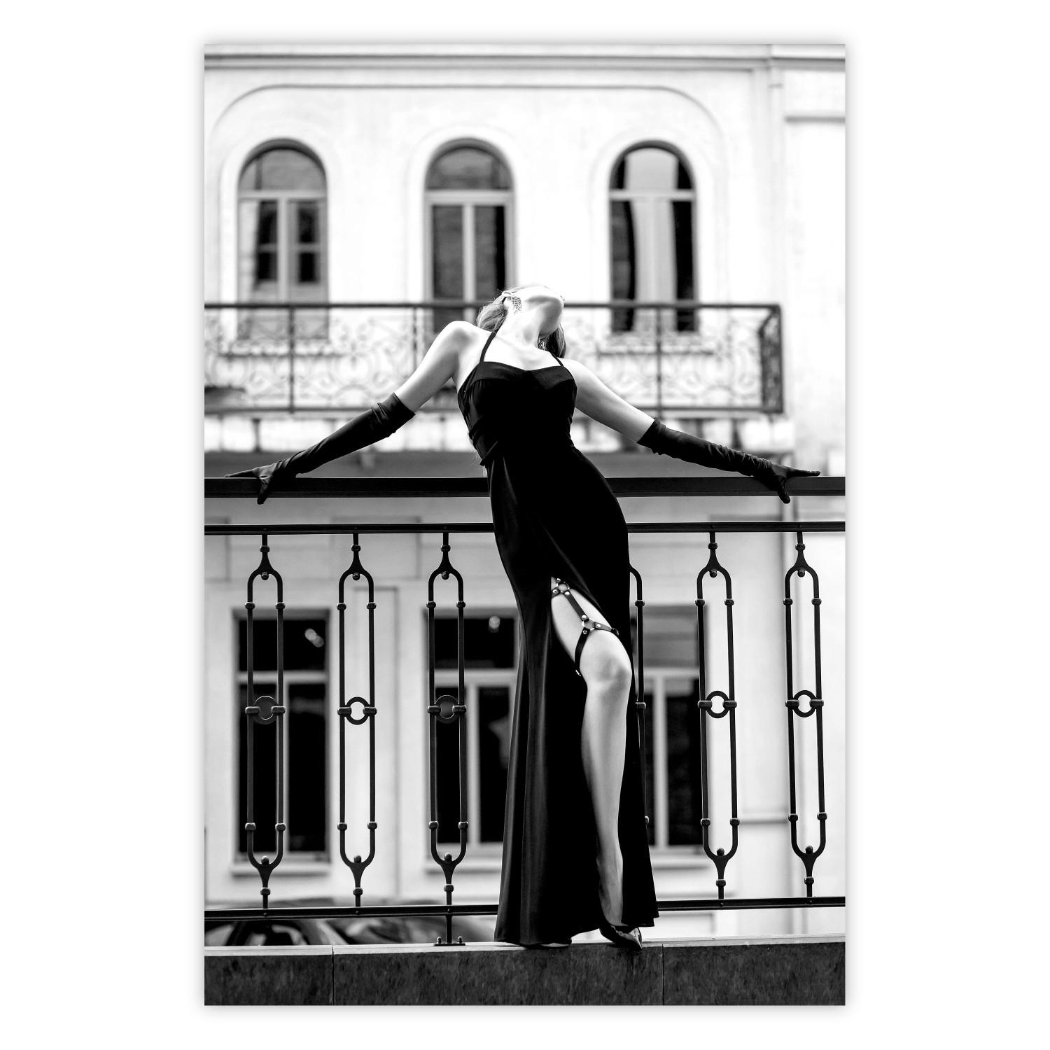 Poster Bailando París - fotografía mujer, fondo arquitectura