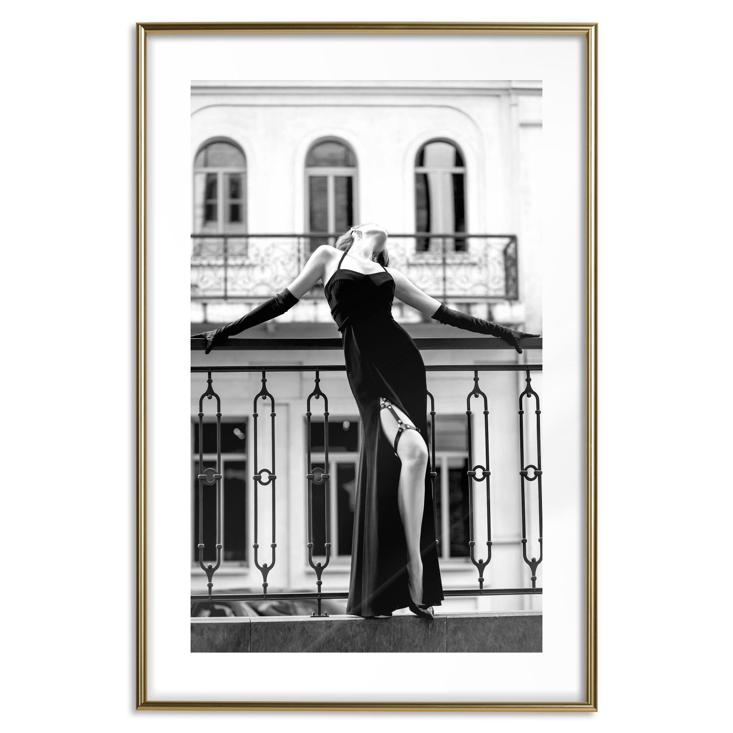 Set de poster Bailando París - fotografía mujer, fondo arquitectura