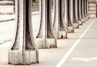 Cuadro decorativo Puente sobre el Sena - fotografía en sepia de la arquitectura de París