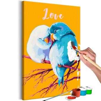 Cuadro para pintar con números Parrots in Love