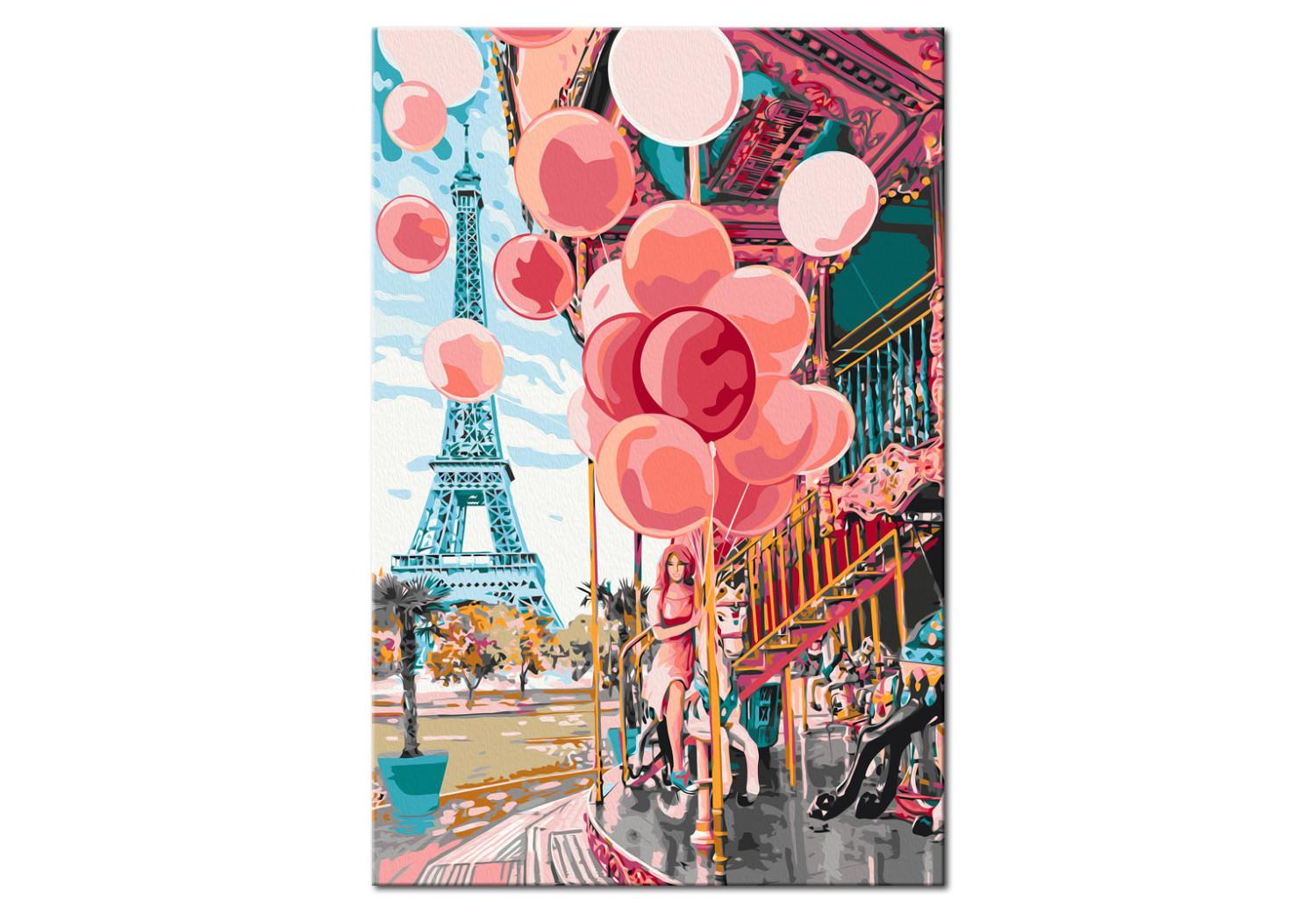 Cuadro numerado para pintar Paris Carousel