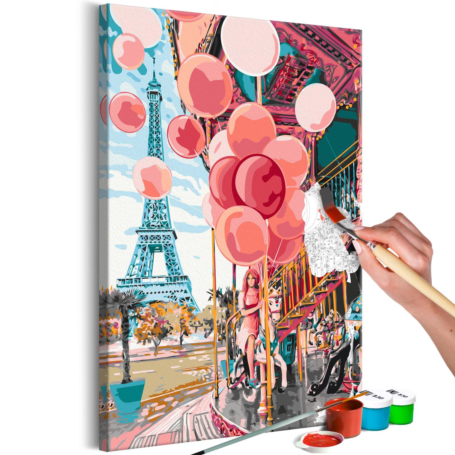 Cuadro numerado para pintar Paris Carousel