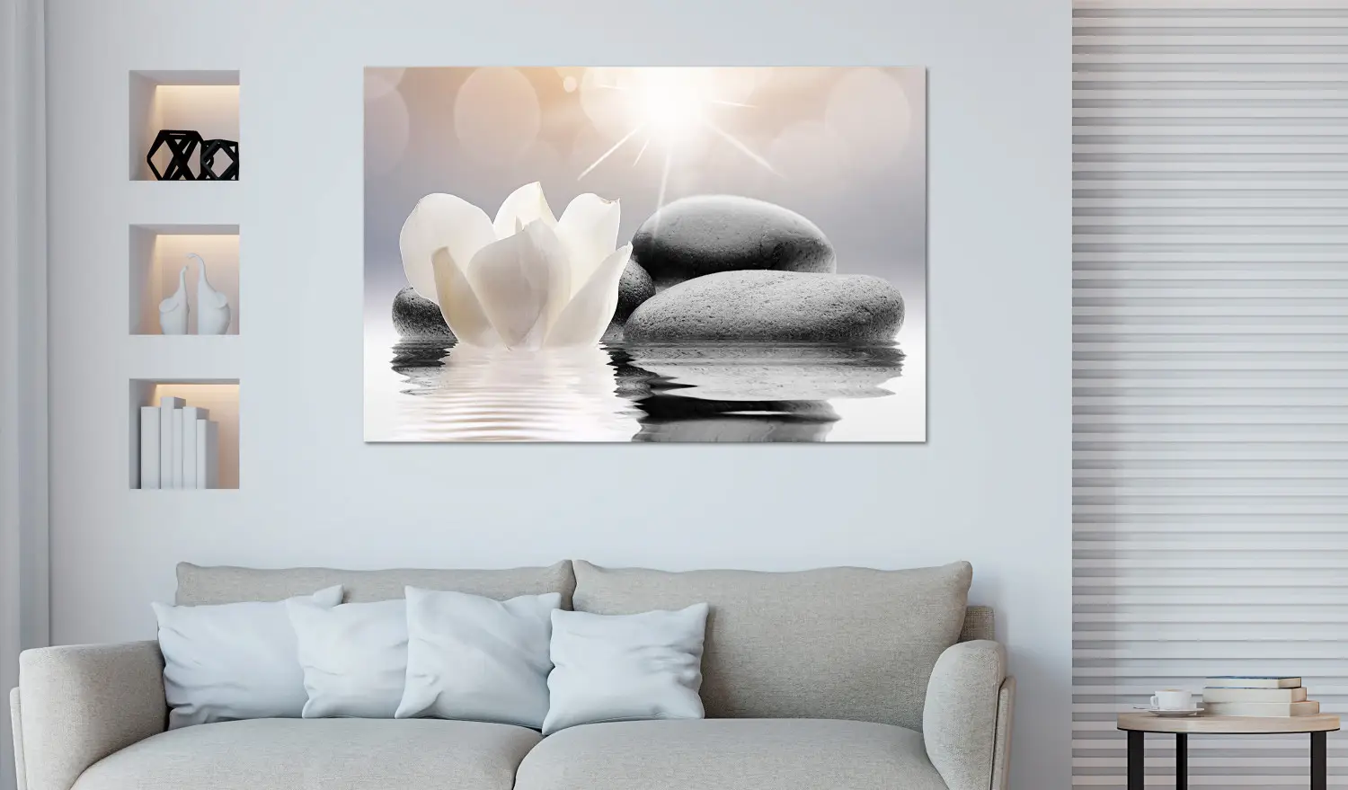 Cuadro Mural XXL De Fieltro Lienzo, Diseño Abstracto Gris Natural, Ideal Para Decorar Paredes De Living O Dormitorio