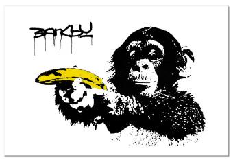 Cuadro moderno Banksy: Monkey with Banana (1 Part) Wide