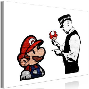 Cuadro Mario y un policía - gráfico inspirado en el arte callejero de Banksy