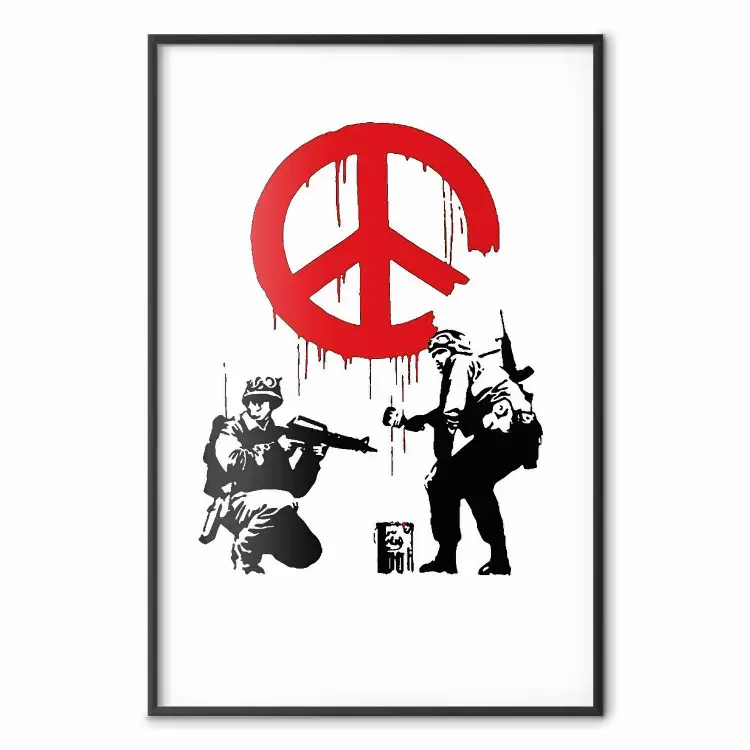 Soldados CND - pintan símbolo pacifista
