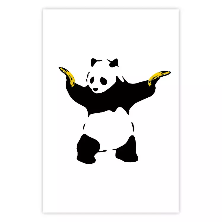 Panda armas fuego - animal blanco/negro plátanos