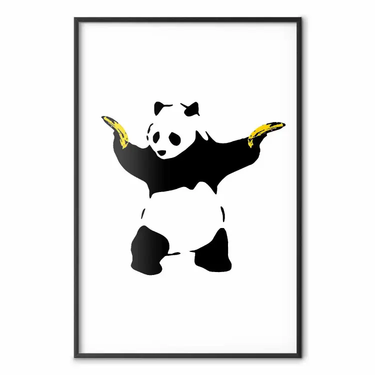 Panda armas fuego - animal blanco/negro plátanos