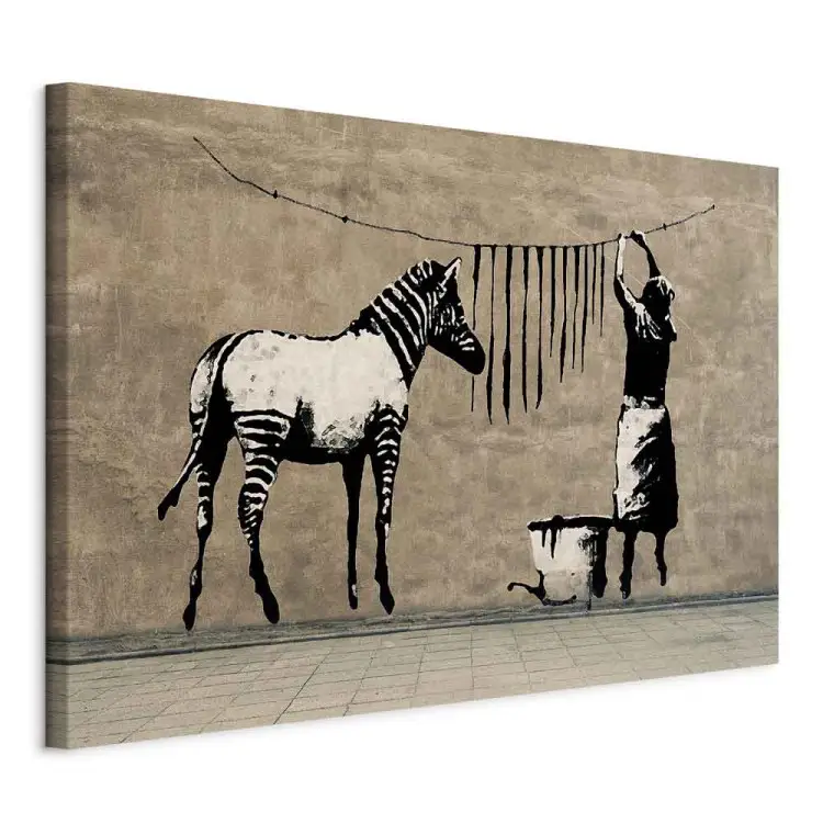 Banksy: Lavado de cebra en concreto - ancho