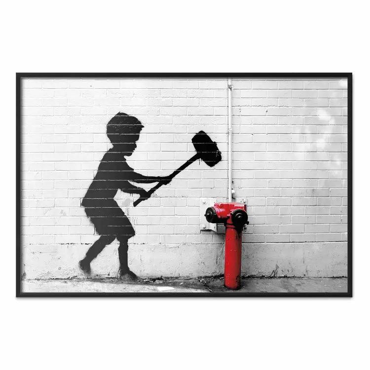 Destruye boca incendios - mural niño martillo